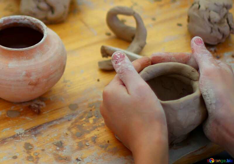 crafting clay in hands №42415