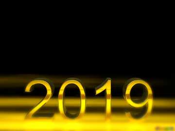 FX №182607 2019 3d render gold digits with reflections dark background isolated