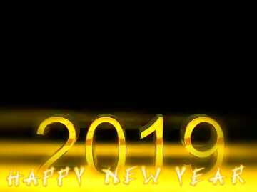 FX №182613 2019 3d render gold digits with reflections dark background isolated Happy New Year
