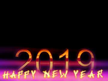 FX №182787 2019 3d render gold digits with reflections dark background isolated happy new year