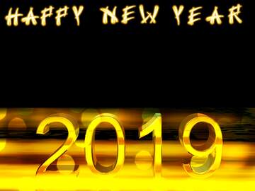 FX №182619 2019 3d render gold digits with reflections dark background isolated Happy New Year Christmas