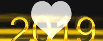 FX №182612 2019 3d render gold digits with reflections dark background isolated Heart Love