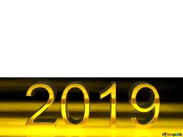 2019 3d render gold digits with reflections white background isolated