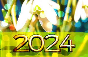 FX №182718 2022 gold digits    Flowers bokeh background