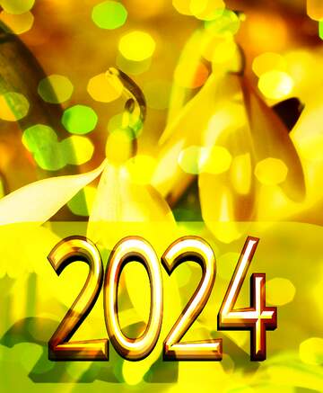 FX №182720 2022 gold digits   Yellow Early spring flowers bokeh background