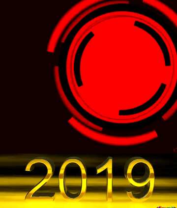 FX №182655 3d render 2019 gold digits Circle Infographics Frame