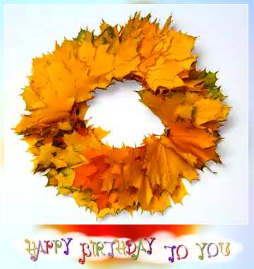 FX №182415 Autumn wreath frame happy birthday
