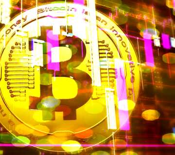 FX №182187 Bitcoin network currency futuristic background.