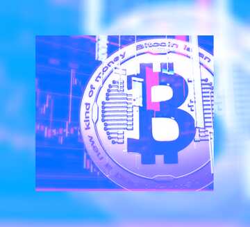 FX №182134 Bitcoin Blue Background