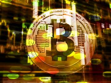 FX №182210 Bitcoin Bokeh Background cryptocurrency