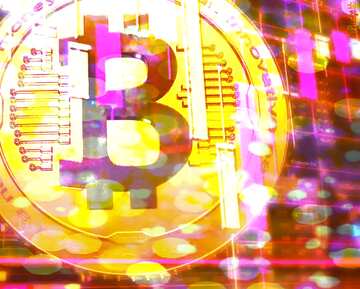 FX №182154 Bitcoin Colorful Bokeh Background
