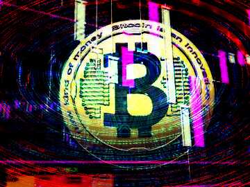 FX №182212 Bitcoin Digital Deep Blue Background