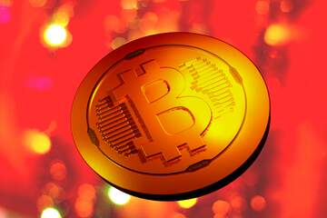 FX №182068 Bitcoin gold light coin Background congratulations