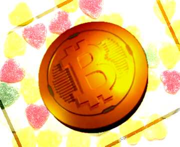 FX №182055 Bitcoin gold light coin Background for love phrases