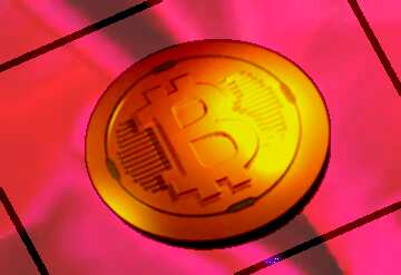 FX №182063 Bitcoin gold light coin Red cloth background