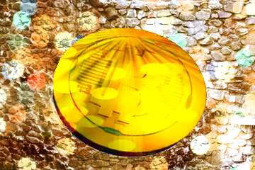 FX №182482 Bitcoin gold Rays coin Bokeh Stone Texture Wall