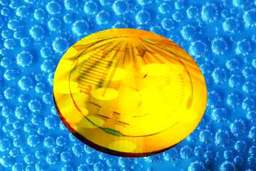 FX №182491 Bitcoin gold Rays coin Bubbles blue  Texture