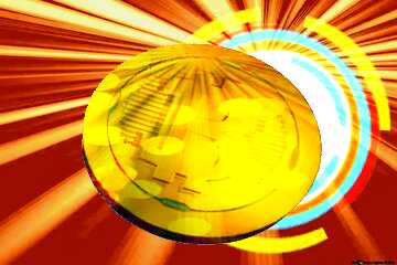 FX №182591 Bitcoin gold Rays coin Circle Frame