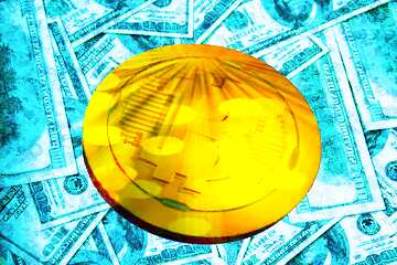 FX №182549 Bitcoin gold Rays coin Frozen Dollars