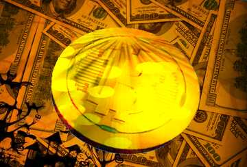 FX №182542 Bitcoin gold Rays coin Halloween Dollars Background