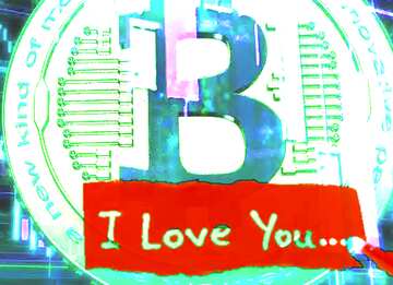 FX №182190 Bitcoin I Love You Background