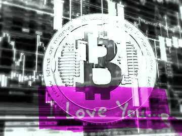 FX №182177 Bitcoin I Love You Inscription Black And White