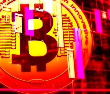 FX №182113 Bitcoin Red Background