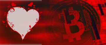 FX №182441 Bitcoin red love card with heart