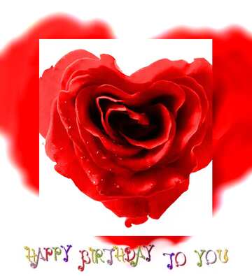 FX №182398 Flower  Rose heart   happy birthday card