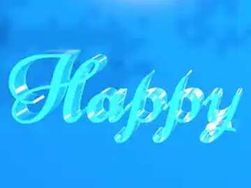 Happy glass blue background