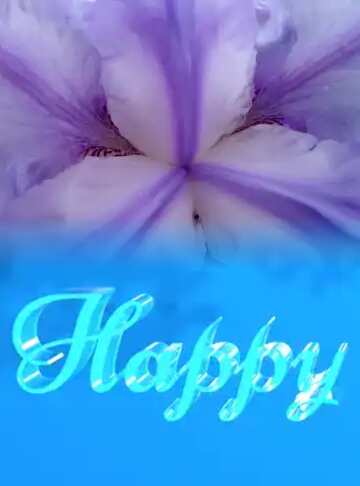 FX №182935 Happy glass blue background Spring Macro Flower