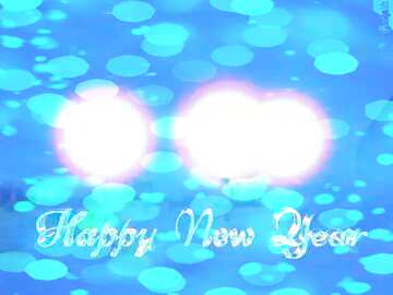 FX №182921 Happy New Year blue background bokeh lights