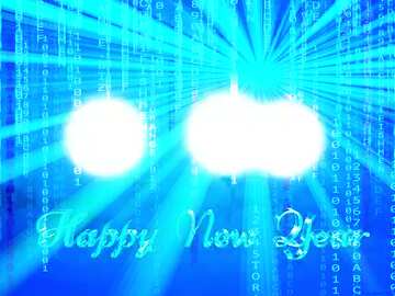FX №182914 Happy New Year blue background Matrix Style