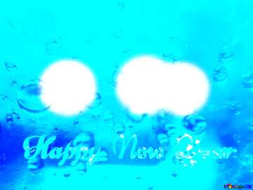 FX №182910 Happy New Year blue background Rain Drops