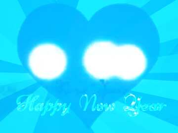 FX №182920 Happy New Year blue heart  background