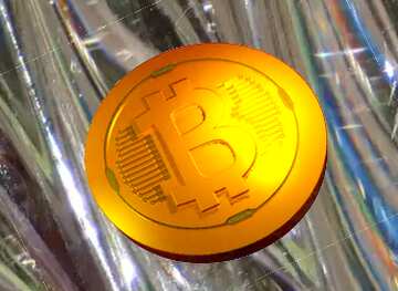 FX №182138 gold bitcoin on glass background