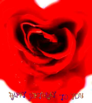 FX №182397 Rose heart happy birthday card
