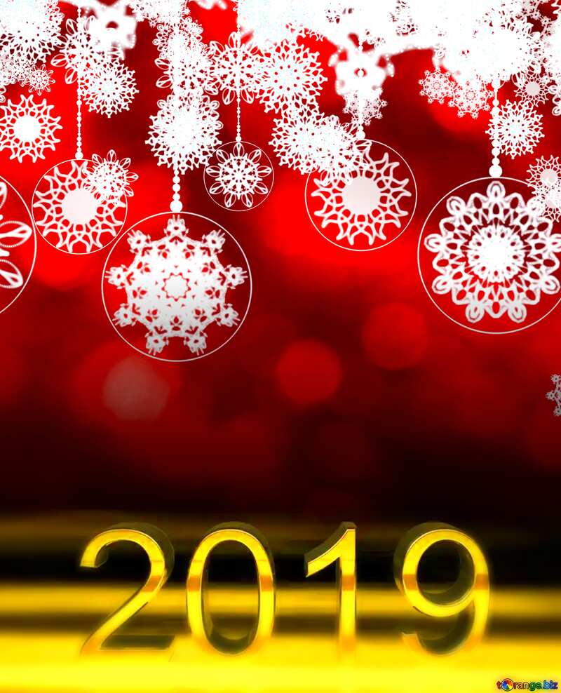 2019 3d render dark background Clipart HAPPY NEW YEAR snowflakes №40712