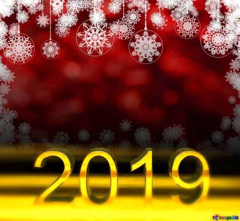 2019 3d render dark background Greeting red snowflakes №40714