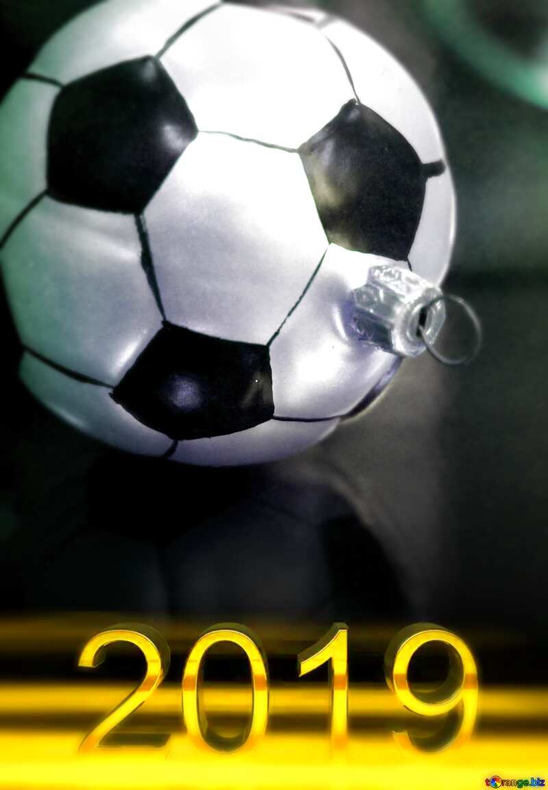 2019 3d render dark background Soccer Ball Christmas Decoration №49524