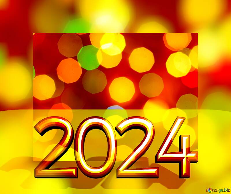 2022 gold digits   bokeh background  Background of bright lights №24618