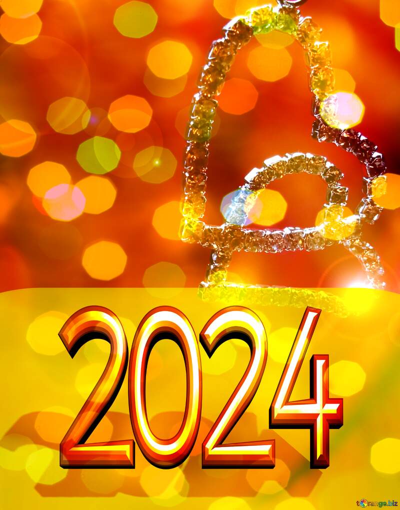 2022 gold digits love hearts new year  Greeting Card №17495