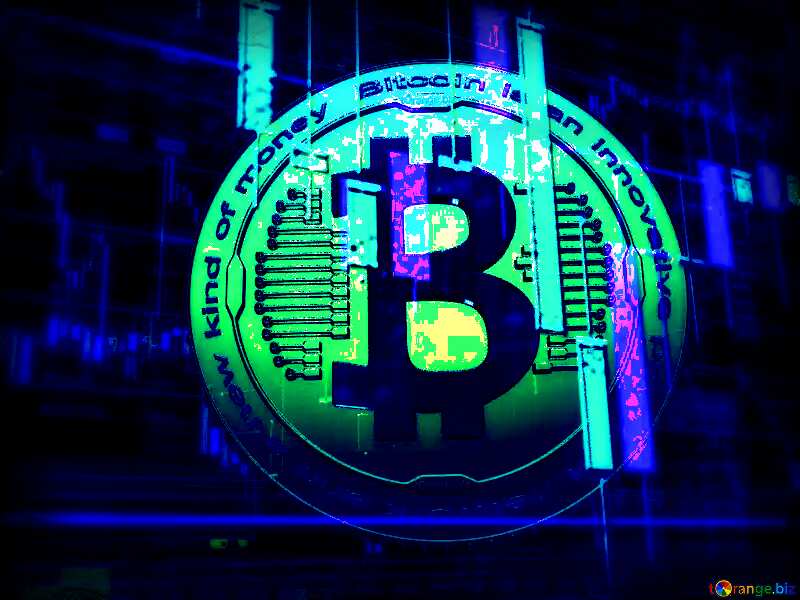 Bitcoin dark  blue black background. №51519