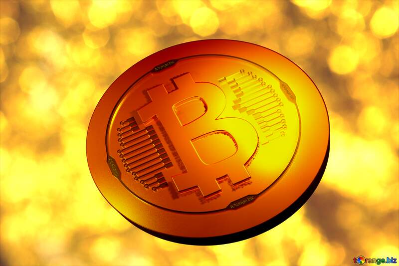 Bitcoin gold light coin Background of Golden lights №37829