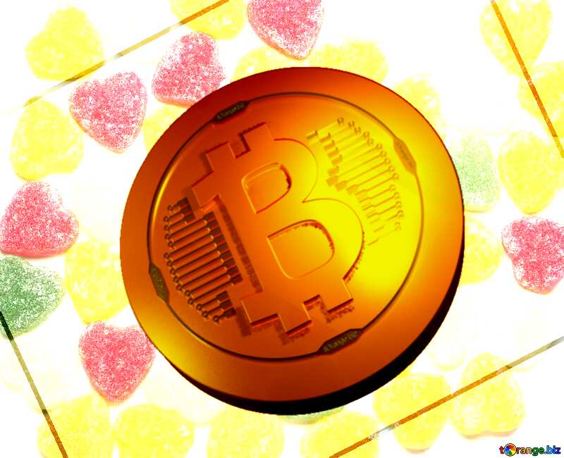 Bitcoin gold light coin Background for love phrases №18765