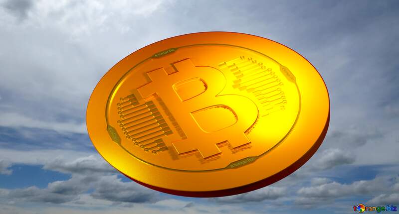Bitcoin gold light coin Background sky for desktop №24202