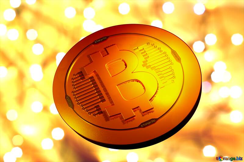 Bitcoin gold light coin Christmas background №24619