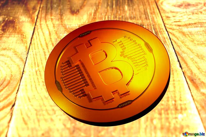 Bitcoin gold light coin The texture of the background wood rough desk boards №33217