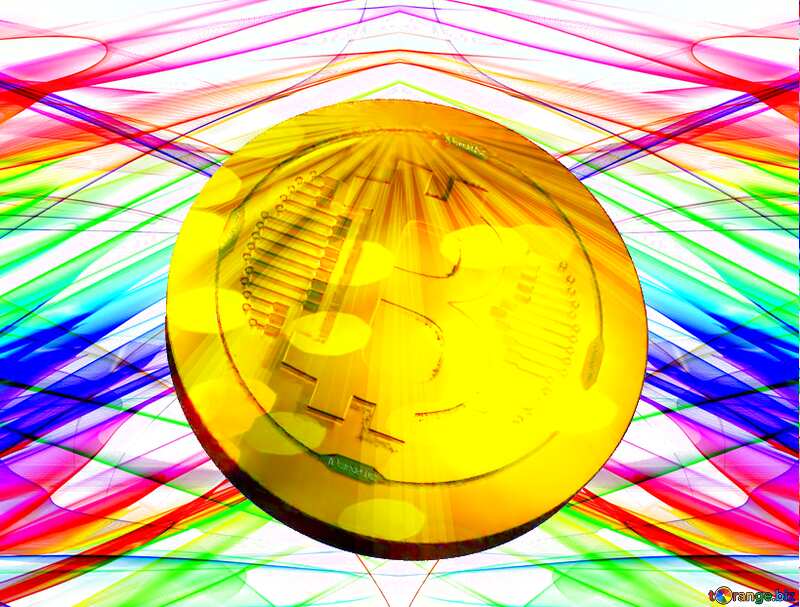Bitcoin gold Rays coin Colorful Pattern №40596