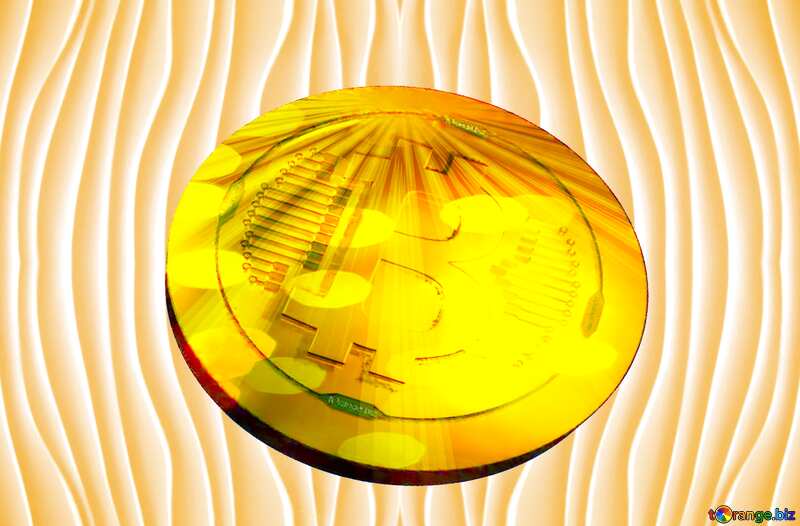 Bitcoin gold Rays coin Curves Pattern Yellow №16247